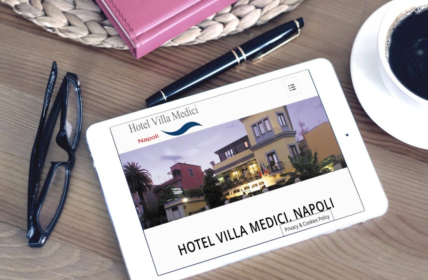 Création site Internet Hotel Villa Medici Naples, Italie : version tablette (Ipad)
