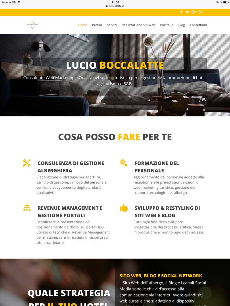 Lucio Boccalatte, consultant en Gestion hôtelière et Web marketing (1)